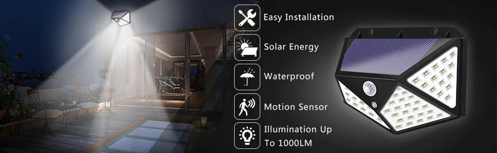 100 LED Solar Motion Sensor Light