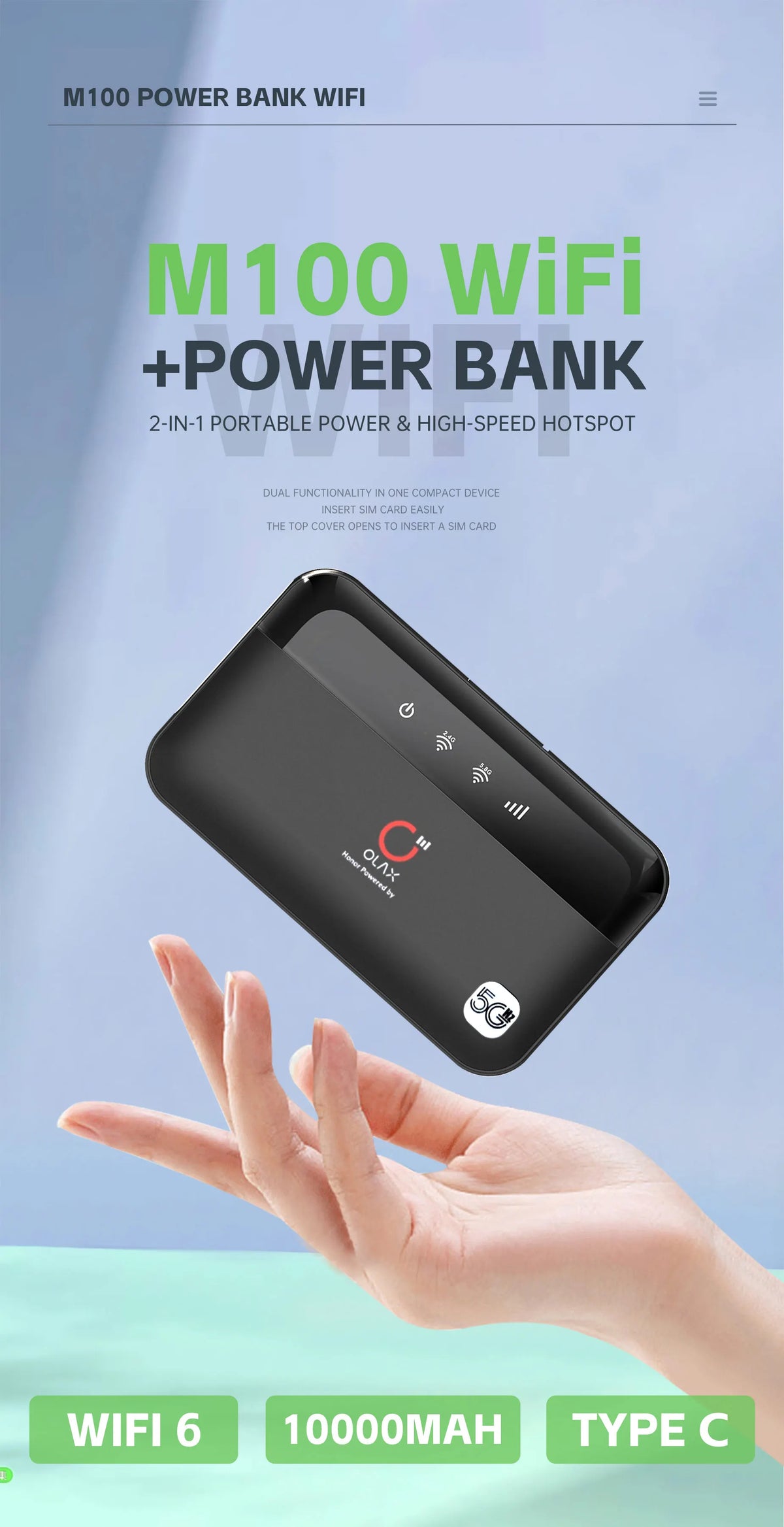 OLAX M100 WiFi Power Bank
